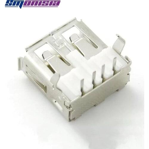 1000PCS 90 degrees USB Type A Female Socket Bend Straight Line USB Plug Connector