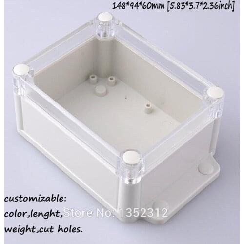 2 pcs/lot 148*94*60mm plastic enclosure for electronic PLC waterproof project case abs instrument box DIY control junction box