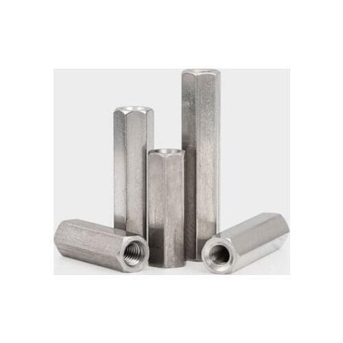 2pcs M8 double pass screw bolt outer thread female screws stainless steel bolts standoff spacer nail hexagon bar 10mm-100mm long