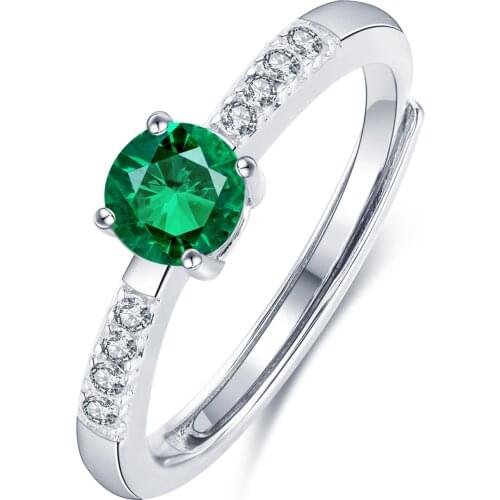 2021 Anster New Arrival Gold Jewelry Silver Green Emerald Gemstone S925 Rings
