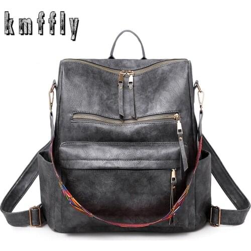 2021 Retro Leather Designer Backpacks Female Casual School Bags for Teenage Girls Ladies Travel Bagpack High Quality Back Pack