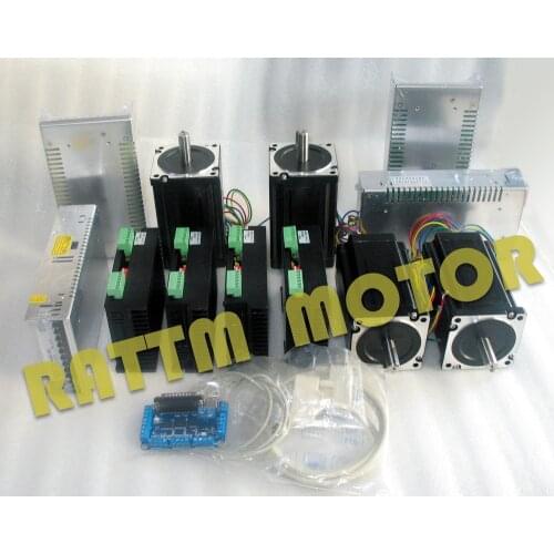 4 Axis NEMA34 stepper motor 116mm (Dual shaft) 1230 oz-in torque CNC Kit for Large size Router Mill