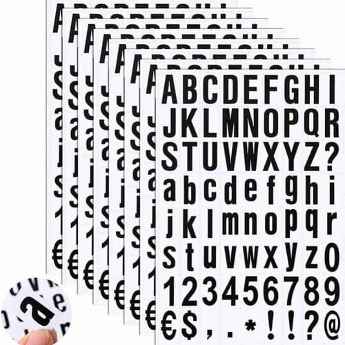 72pcs Black Letter Stickers Drawer Mailbox Paper Label Stickers Tags Scrapbooking Folder Labels Personalizors Name Stickers