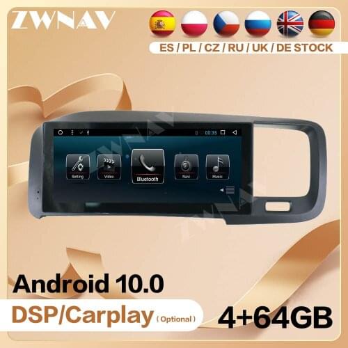 Android 10 Radio Receiver For Volvo S60 V60 2011 2012 2013 2014 2015 2016 2017 Head Unit Multimedia Player Audio Stereo GPS Navi