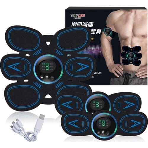 EMS Abdominal Muscle Stimulator Trainer Fitness Home Gym Electro Stimulation Body Slimming Belt Vibration Fitness Stickers Unise