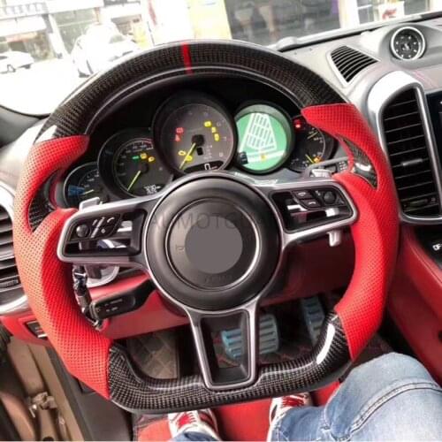 Customized Racing Carbon Fiber Steering Wheel For Porsche Cayenne Macan Panamera 911 996 997 959(NO BUTTON NO AIRBAG)