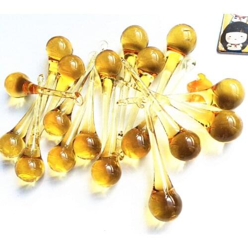 Hot Sale Modern 20pcs/lot 20x80mm Gold Glass Raindrop Prism For Hanging Pendants Crystal Wedding Home Decoration