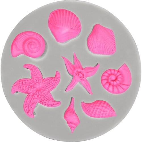 Cake Decorating Tools Ocean Biological Conch Sea Shells Silicone Mold DIY Fondant Chocolate Cake Pudding Mold Baking Tool