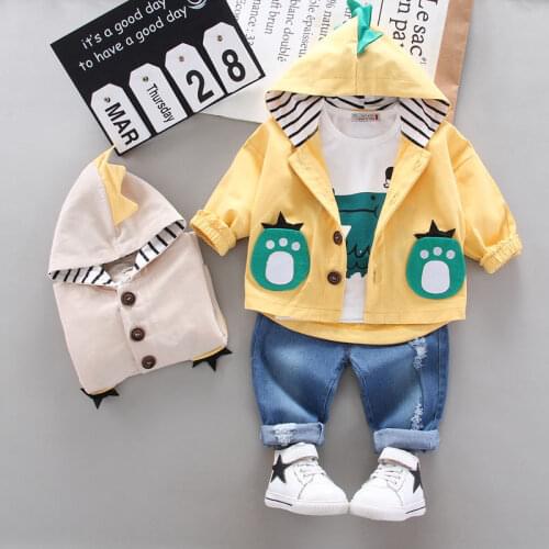 2020 Children Autumn Clothing Sets Baby Boys Girls Clothes Suits Toddler Hoodies Cartoon Coat T Shirt Pants 3Pcs Infant Costume