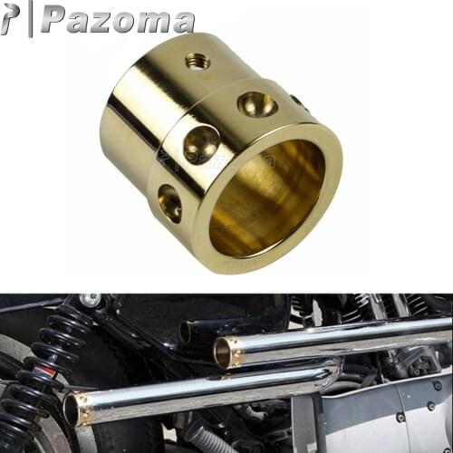 Brass Motorbike 1 3/4" Diameter Drilled Exhaust Tip Muffler End Pipe for Harley Dyna Touring Road King Cafe Racer Chopper Bobber