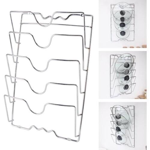 Multifunction Anti-fall Metal Drying Pan Pot Rack Cover Lid Rest Stand Holder