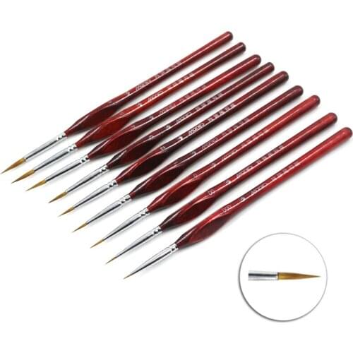 Fashion Paint Brush Miniature Detail Fineliner Nail Art Drawing Brushes Wolf Half Paint Brushes For Acrylic Painting Supplies