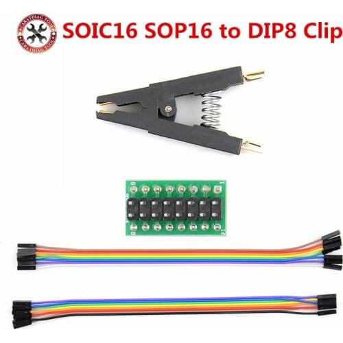 Newest SOIC16 SOP16 SOP8 To DIP8 Test Clips for RT809H RT809F TL866-CS TL866 A TL866II EZP Universal Programmer Free Shipping