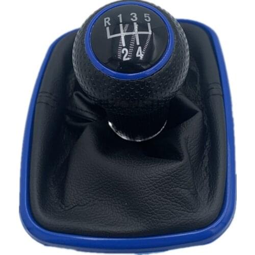 New 5 Speed Blue Car Gear Shift Knob Lever Shifter Gaitor Boot For VW 1999-2004 Golf 4 IV MK4 GTI R32 Bora Jetta MT