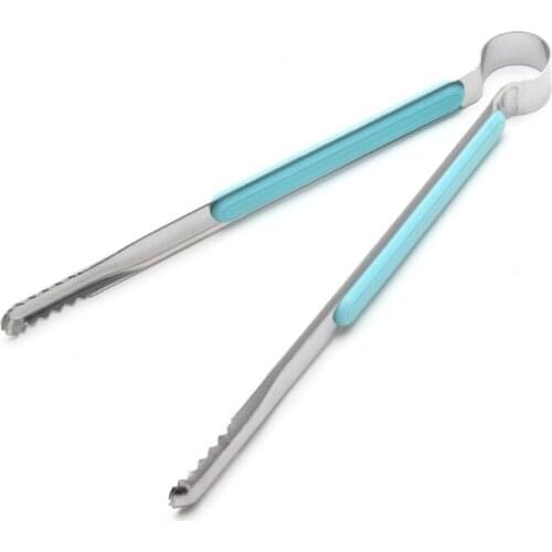 Stainless Steel Salad Tong Kitchen Baking BBQ Tongs Cooking Food Utensils Clip