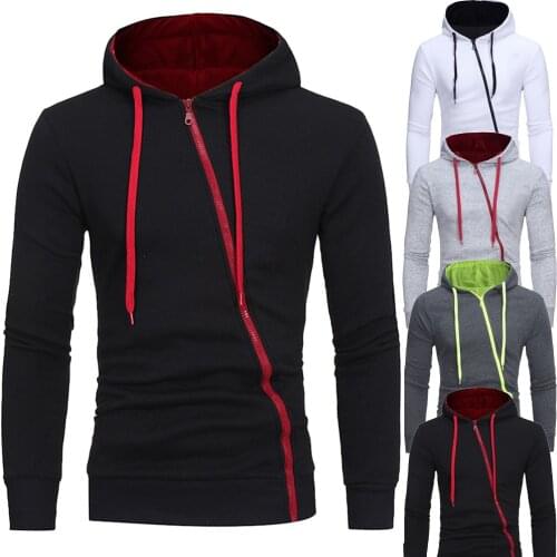 Autumn Mens Long Sleeve Zipper Hoodie Hooded Sweatshirt Tops Jacket Coat Pocket Casual Sweatshirts Sportwear