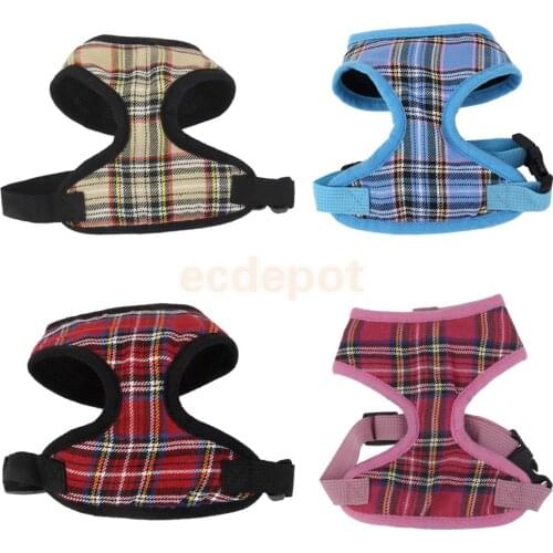 Pet Dog Plaid Mesh Adjustable Harness Collar Clothes Chest Vest Multicolor Multi Sizes