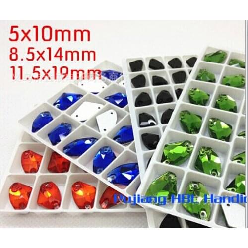 5x10mm 84pcs Flat back Sewing Stones 2 holes Sew on Crystal beads For Wedding Decoration