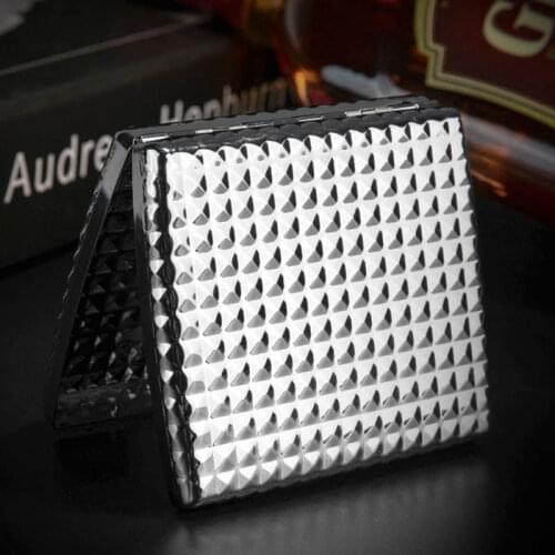 Silver Portable Metal Cigarette Case for 20 Cigarettes Pocket Storage Box Holder Travel Outdoor Smoking Accessories Gift for Man