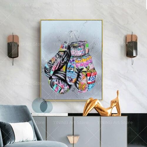 Modern Graffiti Street Art Boxing gGoves Canvas Painting Poster Print Wall Art Picture For Living Room Home Decor Frameless