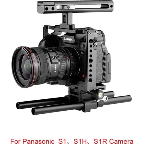 Photography Camera Cage Video Film Movie Making Stabilizer With handle 1/4" Screw Cold Shoe Mount for Pansonic S1 S1H S1R Camera