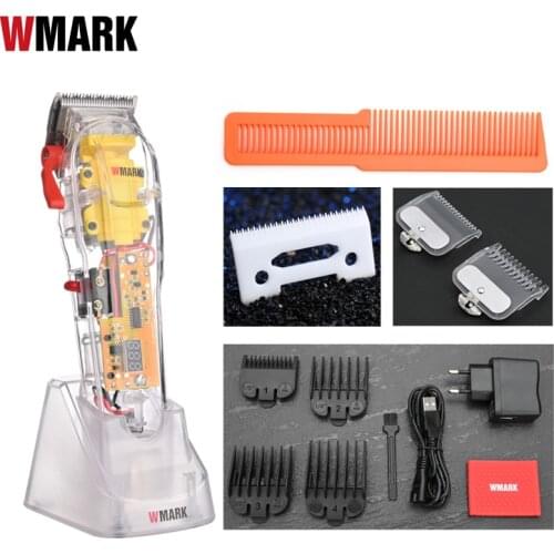 2021 WMARK NG-108 Hair Cutting Machine Transparent Style Professional Rechargeable Clipper Cord & cordless Hair Trimmer