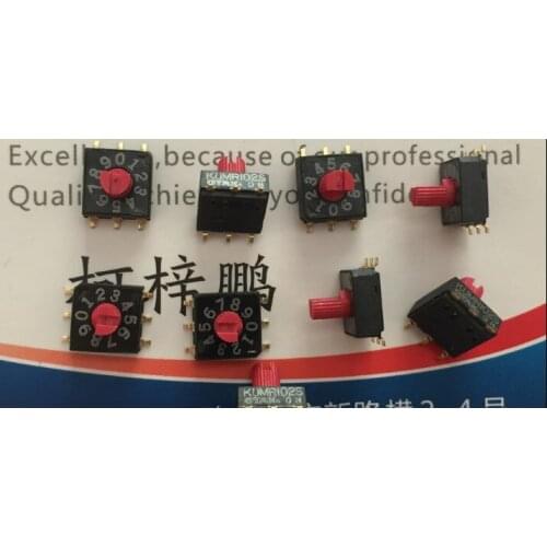 [VK] Japan OTAX KUMR102S 0-9/10 rotating-dial code switch patch with handle 6 feet 3:3 feet 7*7*7mm