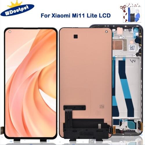 Original NEW 6.55'' AMOLED Display For Xiaomi Mi 11 Lite M2101K9AG LCD Touch Screen Digitizer Assembly For Xiaomi Mi 11 Lite 5G
