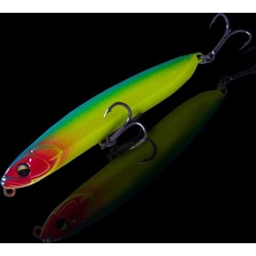 1Pcs 18G/9.5Cm Vib Lure 3D Eyes Pencil Jig Wobblers Spoon Spinner Fishing Lure Hard Bait Fishing Tackle Treble Hook