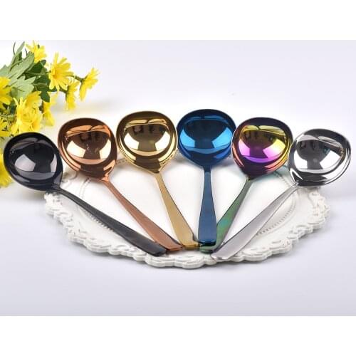 1Pcs 304 Stainless Steel Spoon Family Soup Spoon Stainless Steel Kitchen Cooking Spoon