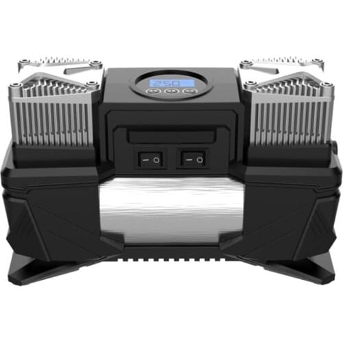 12V Vehicle Mounted Double Cylinder Portable Digital Tire Inflation Pump, High-Power Tire Air Compressor, Car Air Pump