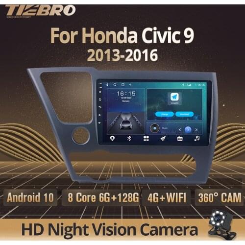 2DIN Android10 Car Radio For Honda Civic 9 2013-2016 GPS Navigation Stereo Receiver Auto Radio Car Receiver Bluetooth Player IGO