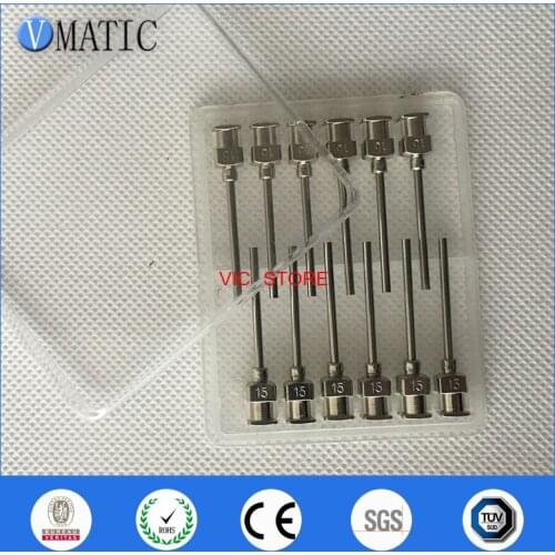 Free Shipping 12Pcs 1 Inch Tip Length 15G Blunt Stainless Steel Glue Dispensing Needles Syringe Needle Glue Dispenser Tips