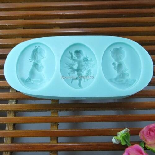 Free shipping baby pray Modelling fondant silicon mold chocolate cake decoration silicone mold silicone mold