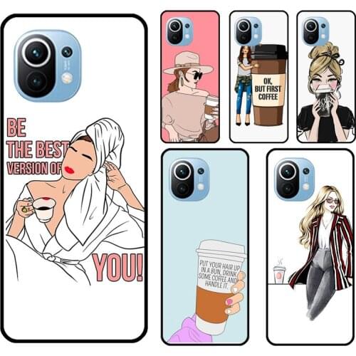 Princess Female boss coffee For Xiaomi Mi 10T 9T Pro Note 10 Mi 11 Lite Ultra Case For POCO X3 Pro M3 F1 F2 F3 Cover