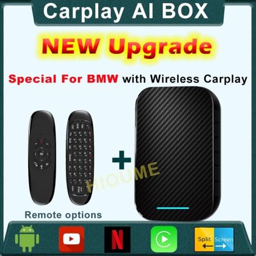 For Apple CarPlay Android 9.0 4+32G Wireless MirrorLink AI Box for BMW with Wireless Carplay Split screen