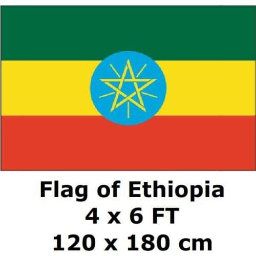 Ethiopia Flag 120 x 180 cm 100D Polyester Ethiopian Flags And Banners National Flag Country Banner Home Decoration