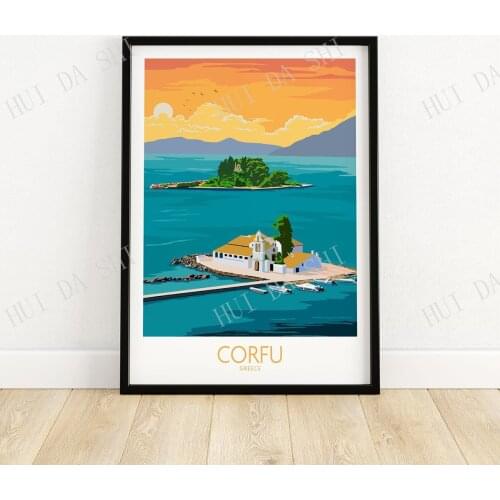 Corfu Art Print | Greek Travel Poster | Wall Art | Travel Poster | Artwork | Art Print Gift Idea