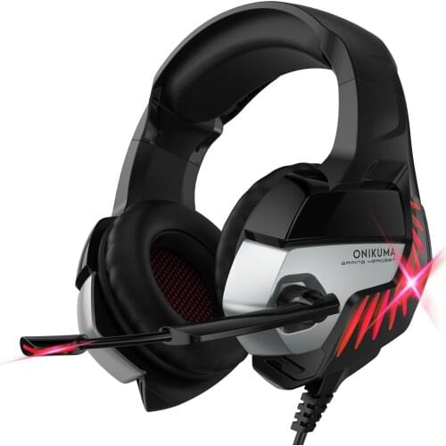 K5 Pro Gaming Headset Wired Computer Head-mounted Headphones with Mic LED Light USB+3.5mm Over-Head Earphone PC Laptop For PS4