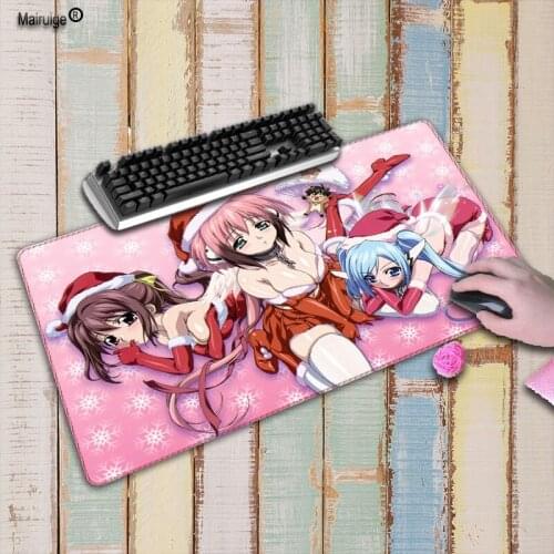 Mairuige Sexy Anime Girl Custom Mouse pad xl gamer Large White Locking Edge Computer Keyboard Mat Table Gaming Mousepad As Gift