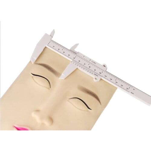 Microblading Accessories Vernier Caliper Double Scale Plastic Vernier Caliper Measuring Tool Ruler for Permanent Make up Tattoo