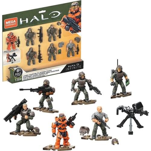 Mega Bloks Construx Halo GXB00 UNSC Marine Platoon Pack Building Blocks Construction Toys Set Collect Children Best Gifts