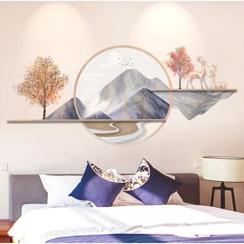 Chinese Style Landscape Painting Wall Stickers Home Decor Living Room 3d Art Mural Bedroom Decor Wallpaper Wall Decals