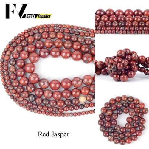Natural Minerals Stones Red Jaspers Round Beads for Jewelry Making 4mm-12mm Gem Ball Beads diy Bracelets Necklace Accessories