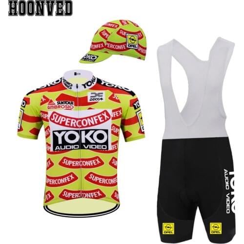The 2019 New team racing Go Pro Man YOKO Retro cycling Jersey suit Bike Shorts 9D Gel Pad Riding suit ropa ciclismo hombre