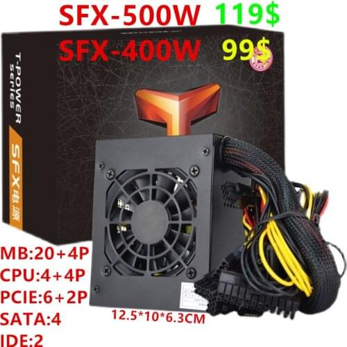 New Original PSU For Metalfish SFX Rated 500W/400W Peak 600W/500W Power Supply SFX-500W SFX-400W