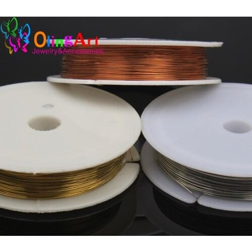 OlingArt 0.2MM 3roll/lot Silver Golden Copper plated Beading wire Accessories DIY Bracelet choker necklace Jewelry making 2019