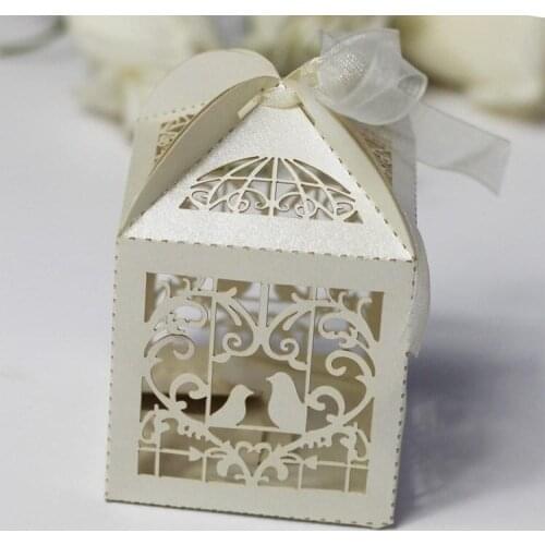 Wholesale Laser Cut Paper Wedding candy boxes