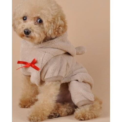 Autumn Winter Pet Clothes Soft Fleece Puppy Hoodie Dog Cute Bear Cosplay Clothes Pet Breathable Coat For Small Medium Dog Cat