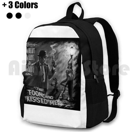 The Toon Who Kissed Me ( B&W ) Outdoor Hiking Backpack Riding Climbing Sports Bag Rabbit Eddie 80S Movies Toons Cartoon